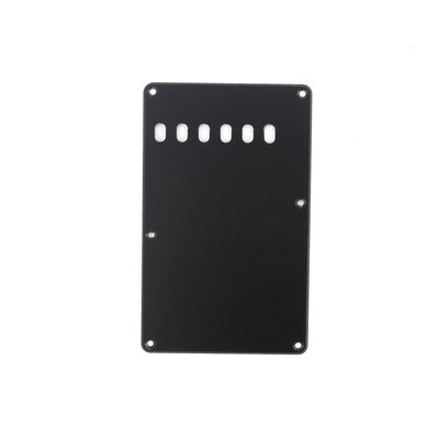 Brio Matte Black Vintage Style Back Plate Tremolo Cover 1 ply - US/Mexican Fender®Strat® Fit