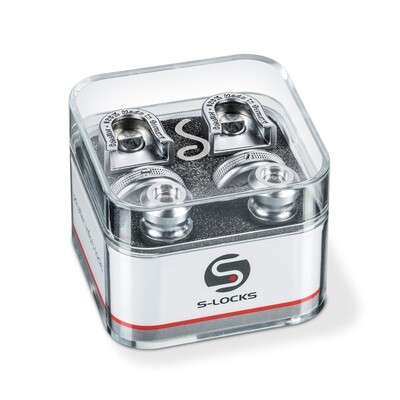 Schaller S-Lock Strap Locks ( 2 piece ) Satin Chrome (SCH448)