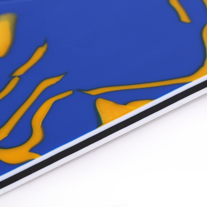 Brio Yellow Blue Shell Modern Style Back Plate Tremolo Cover 4 ply - US/Mexican Fender®Strat® Fit