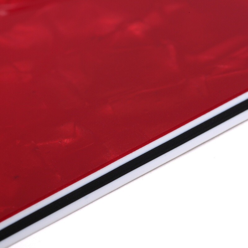 Brio Pearl Red Vintage Style Back Plate Tremolo Cover 4 ply - US/Mexican Fender®Strat® Fit