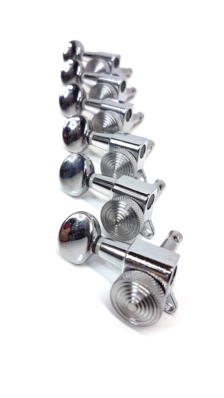 Brio Left Handed 6 In Line Guitar Locking Tuners Oval Chrome