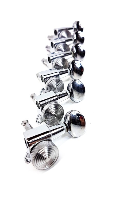 Brio Right Handed 6 In Line Guitar Locking Tuners Oval Chrome
