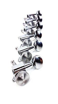 Brio Right Handed 6 In Line Guitar Locking Tuners Oval Chrome