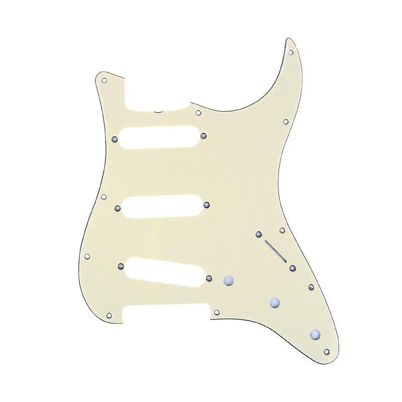 Brio SSS Strat® Pickguard 11 Holes 1960's 64 Reissue Cream 3ply