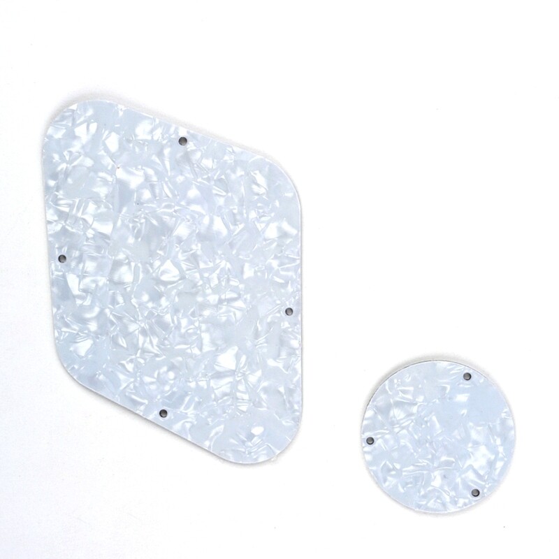 Brio Les Paul Backplate &amp; Switch Cover Pearloid White 4 ply