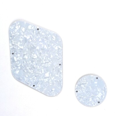 Brio Les Paul Backplate &amp; Switch Cover Pearloid White 4 ply