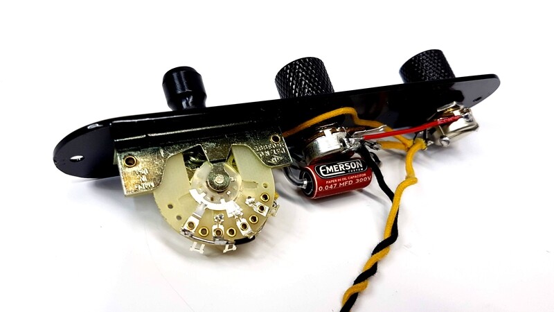 Carparelli Left Handed Reverse Tele® Emerson Bournes Control Plate Black on Black