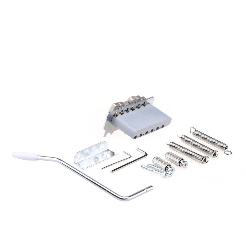 Wilkinson 52.5mm(2-1/16 inch) Individual Saddle Full Block ST Guitar Tremolo Bridge Pop-In Arm 2-Point for Squier/Mexico Fender Strat, Chrome