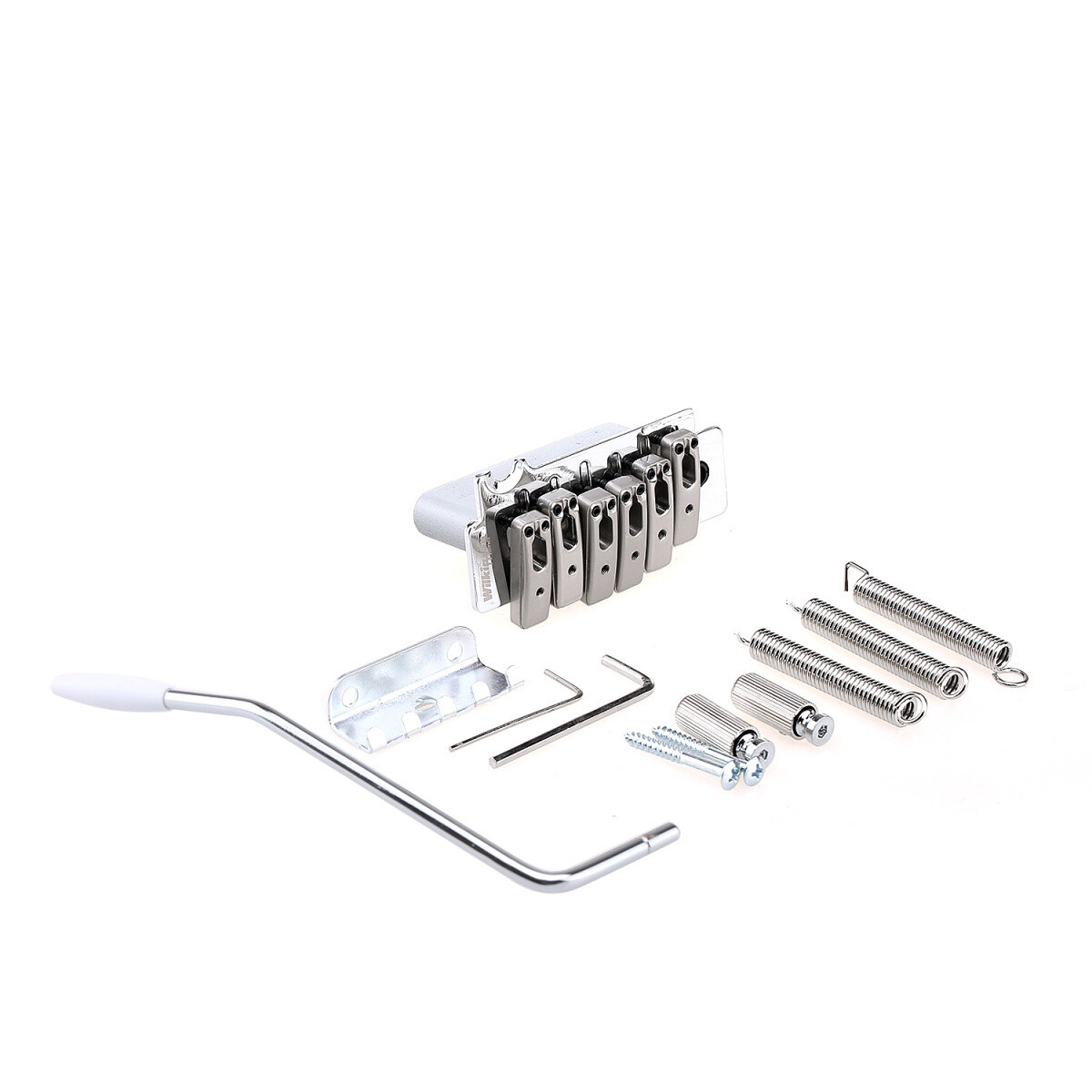 Wilkinson 52.5mm 2 1 16 inch Individual Saddle Full Block ST Guitar Tremolo Bridge Pop In Arm 2 Point for Squier Mexico Fender Strat Chrome