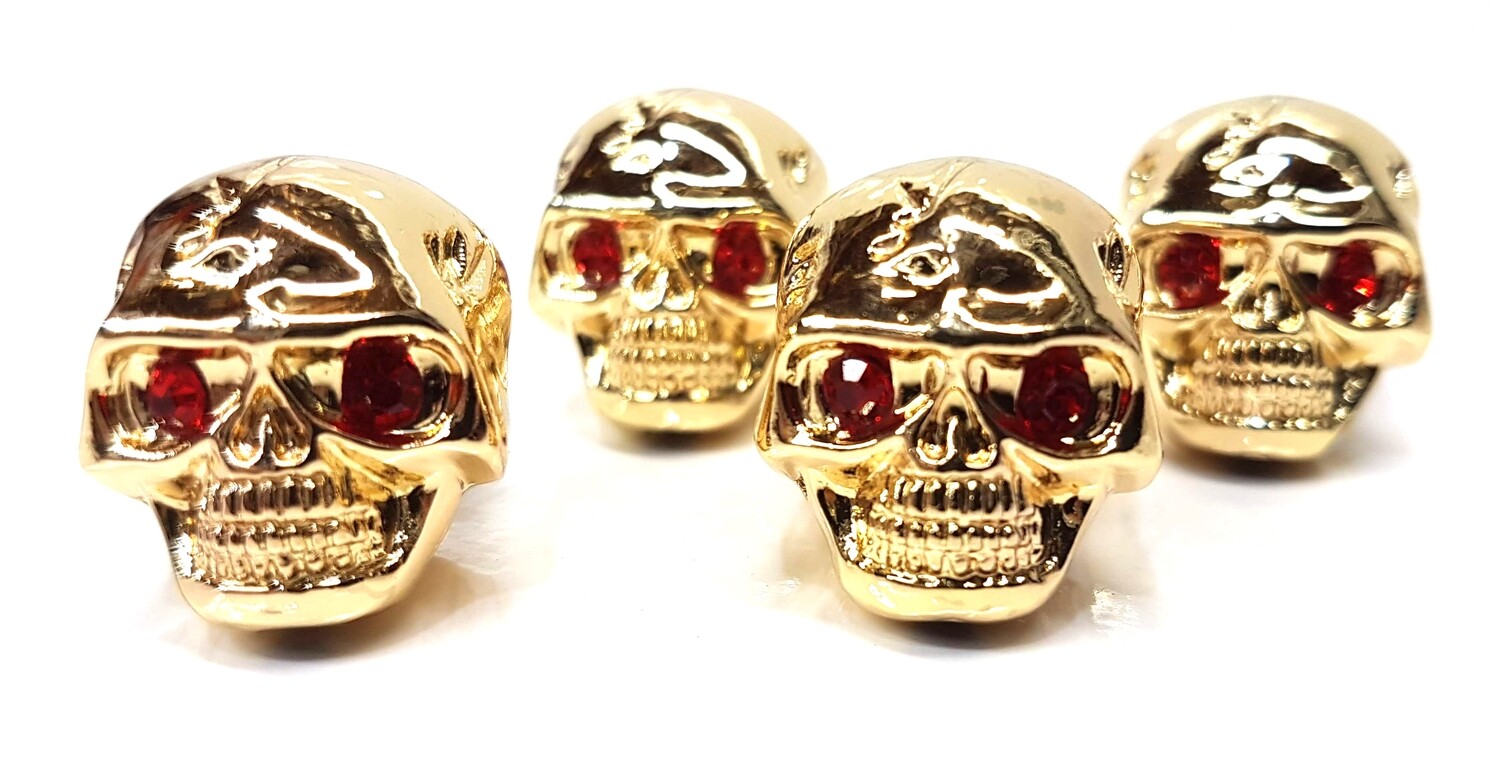 Brio 4 x Skull Knobs Volume Tone Gold