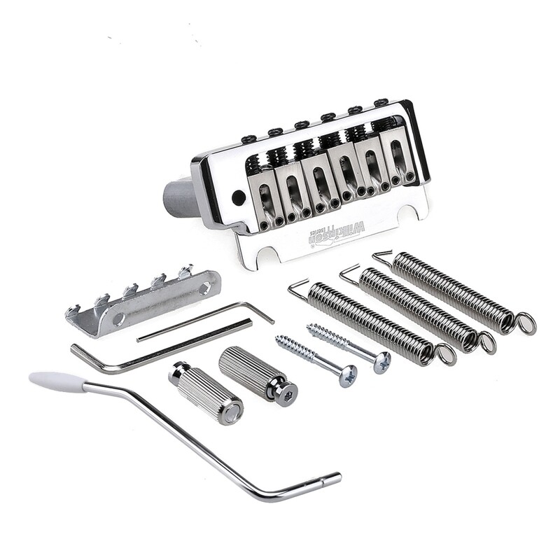 Wilkinson 52.5mm(2-1/16 inch) Full Block ST Guitar Tremolo Bridge Pop-In Arm 2-Point for American Standard or Professional Fender Strat, Chrome