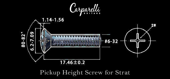 Carparelli Pickup Height Screw for Strat Chrome (Set of 6)