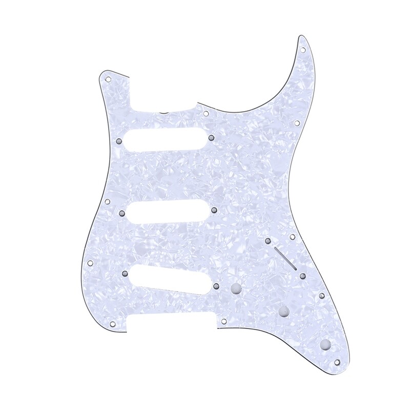 Brio SSS Strat® Pickguard 11 Holes 1960's 64 Reissue Pearloid White 4 Ply