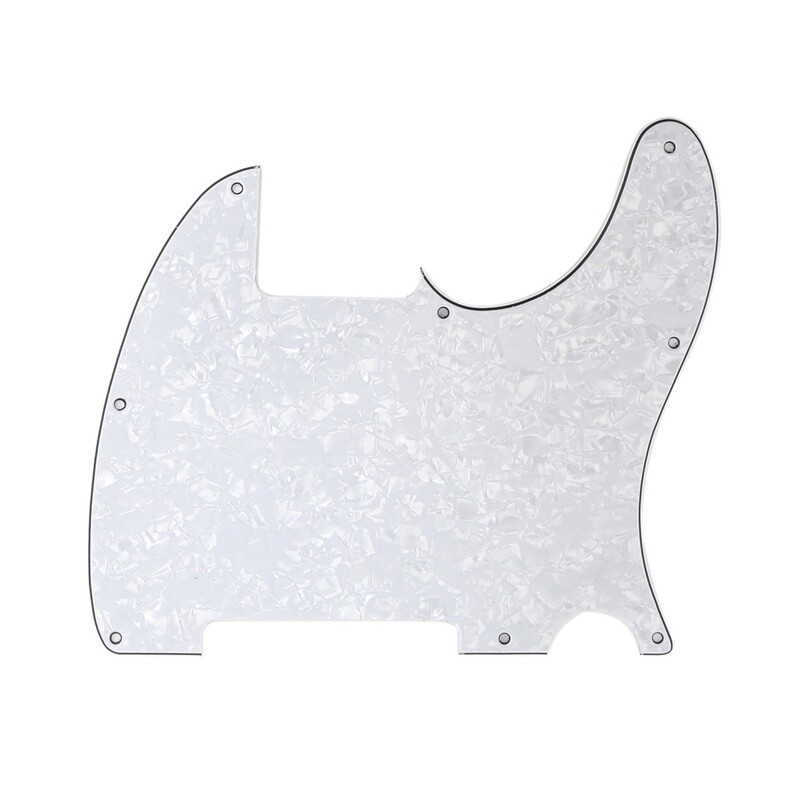 Brio Vintage Esquire 8 Hole Tele® Pickguard RH 4 Ply Pearloid White