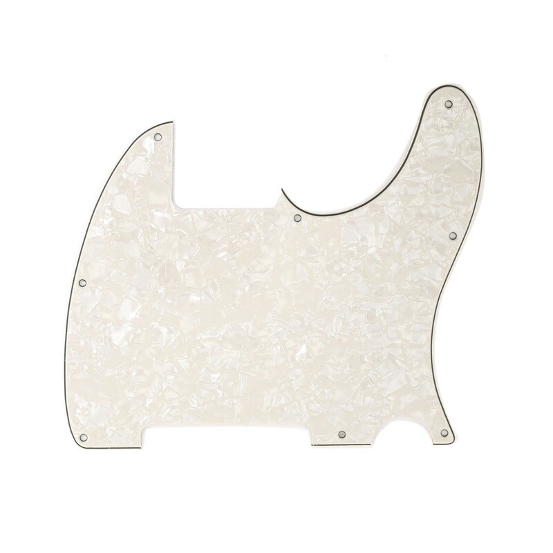 Brio Vintage Esquire 8 Hole Tele® Pickguard RH 4 Ply Pearloid Parchment