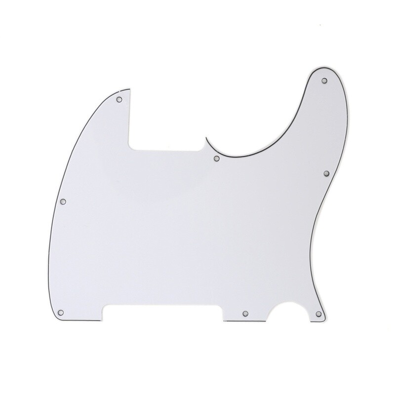 Brio Vintage Esquire 8 Hole Tele® Pickguard RH 3 Ply Gloss White