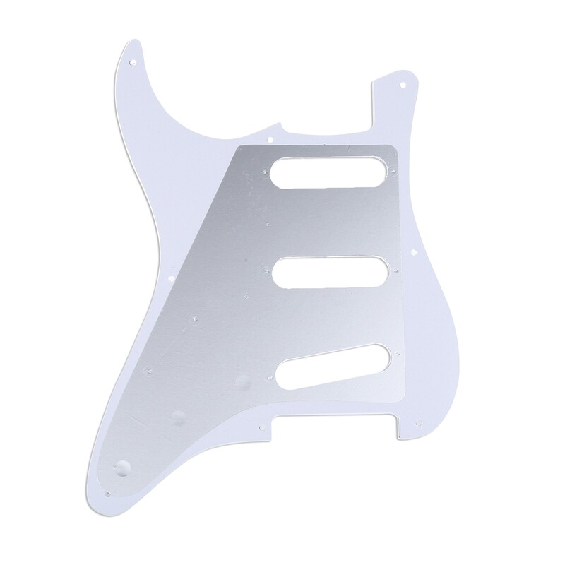 Brio 8-Hole 57 Vintage Style Strat SSS Pickguard for American Stratocaster, 4 ply Pearloid White