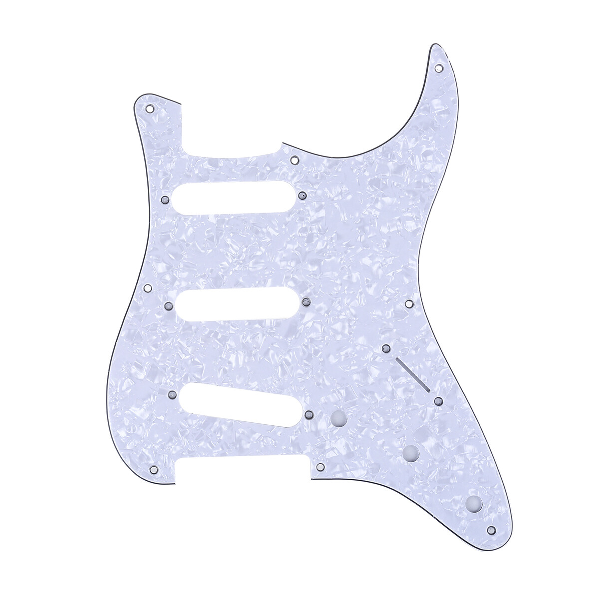 Brio 8-Hole 57 Vintage Style Strat SSS Pickguard for American Stratocaster, 4 ply Pearloid White