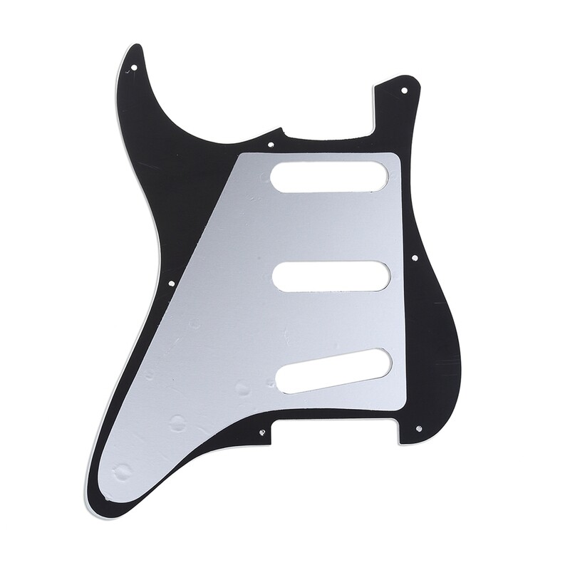 Brio 8-Hole 57 Vintage Style Strat SSS Pickguard for American Stratocaster, 3 Ply Black