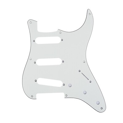 Brio 8-Hole 57 Vintage Style Strat SSS Pickguard for American Stratocaster, 3 Ply Parchment