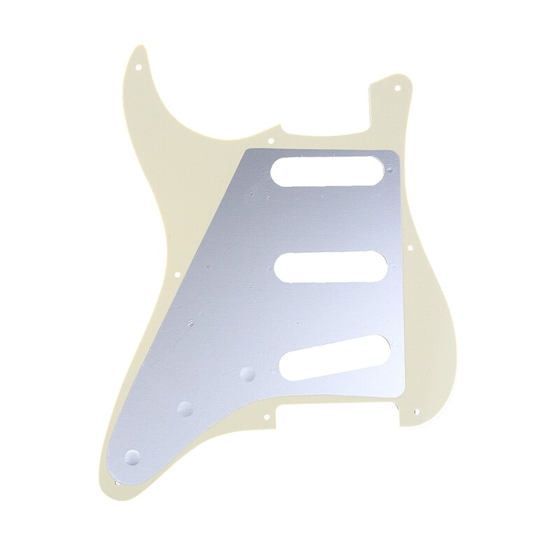 Brio 8-Hole 57 Vintage Style Strat SSS Pickguard for American Stratocaster, 3 Ply Cream