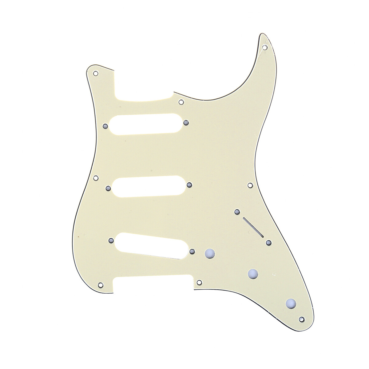 Brio 8-Hole 57 Vintage Style Strat SSS Pickguard for American Stratocaster, 3 Ply Cream
