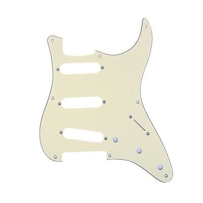 Brio 8-Hole 57 Vintage Style Strat SSS Pickguard for American Stratocaster, 3 Ply Cream