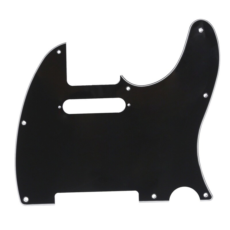 Brio 8 Hole Guitar Tele® Pickguard RH 3 Ply Black