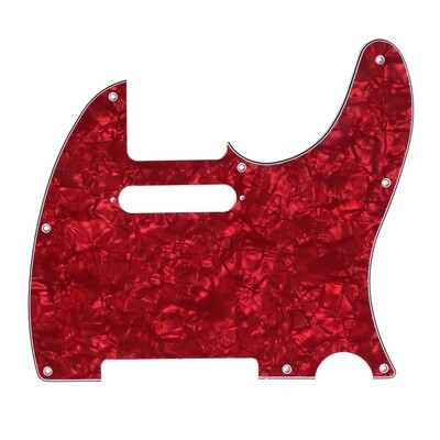 Brio 8 Hole Guitar Tele® Pickguard RH 4 Ply Red Pearloid