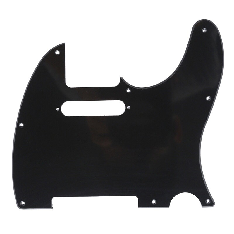 Brio 8 Hole Guitar Tele® Pickguard RH 1 Ply Black Gloss