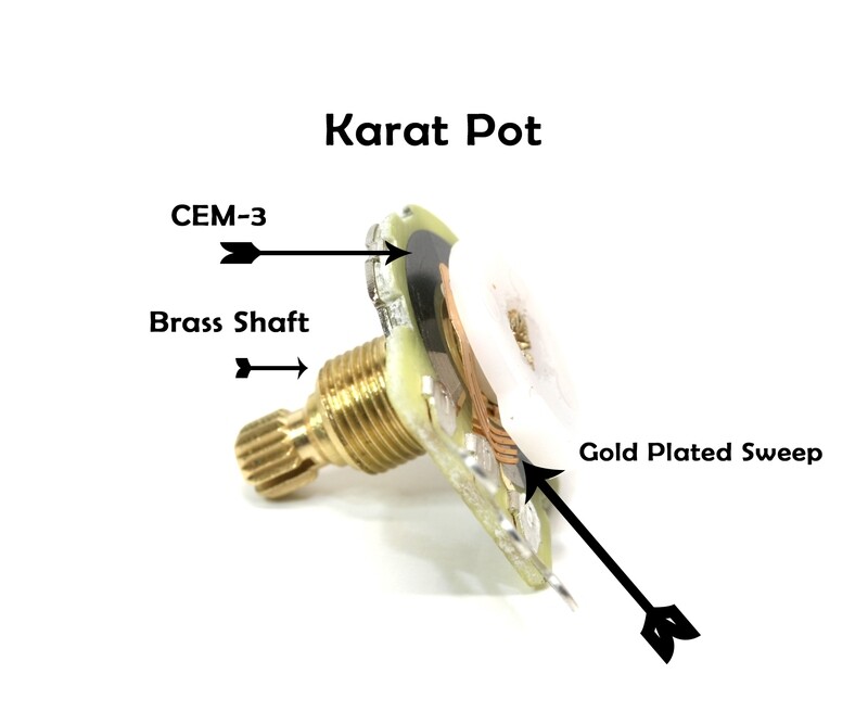 Karat 250K Premium Quality Brass 15mm, Gold Plated Sweeper, Solid Shaft (6.35mm)Potentiometer