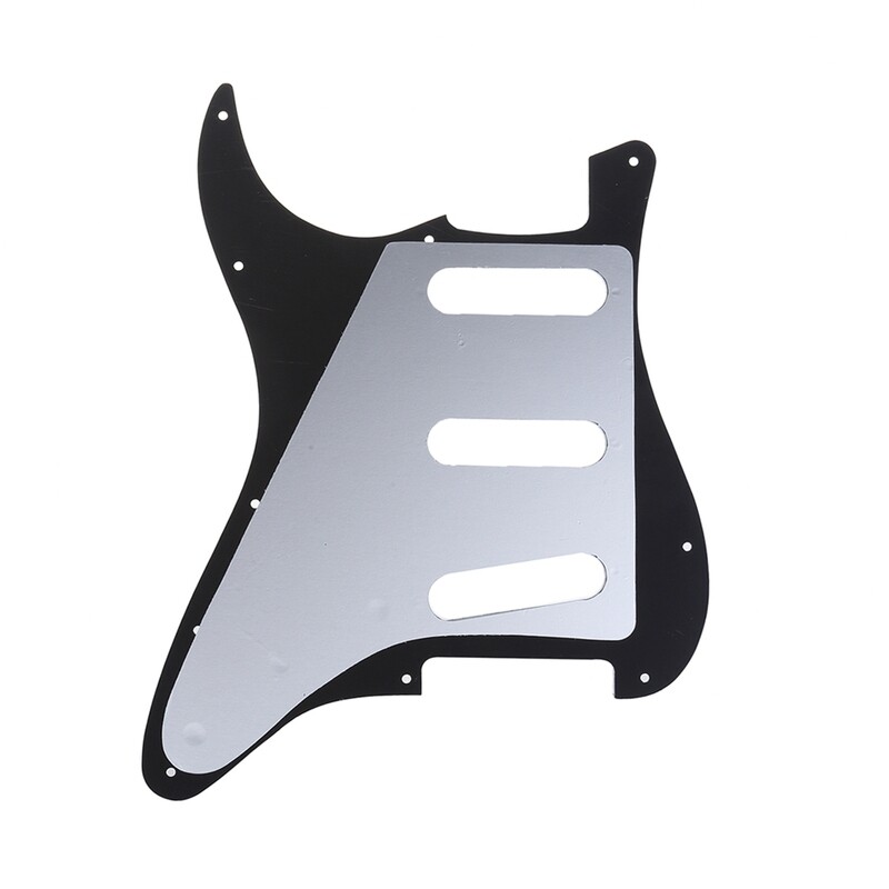 Brio SSS Strat® Pickguard 11-Hole 62 Vintage Style American Stratocaster 62, 3 Ply Black