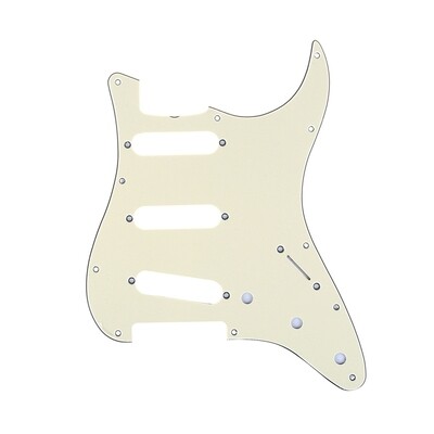 Brio SSS Strat® Pickguard 11-Hole 62 Vintage Style American Stratocaster 62, 3 Ply Cream