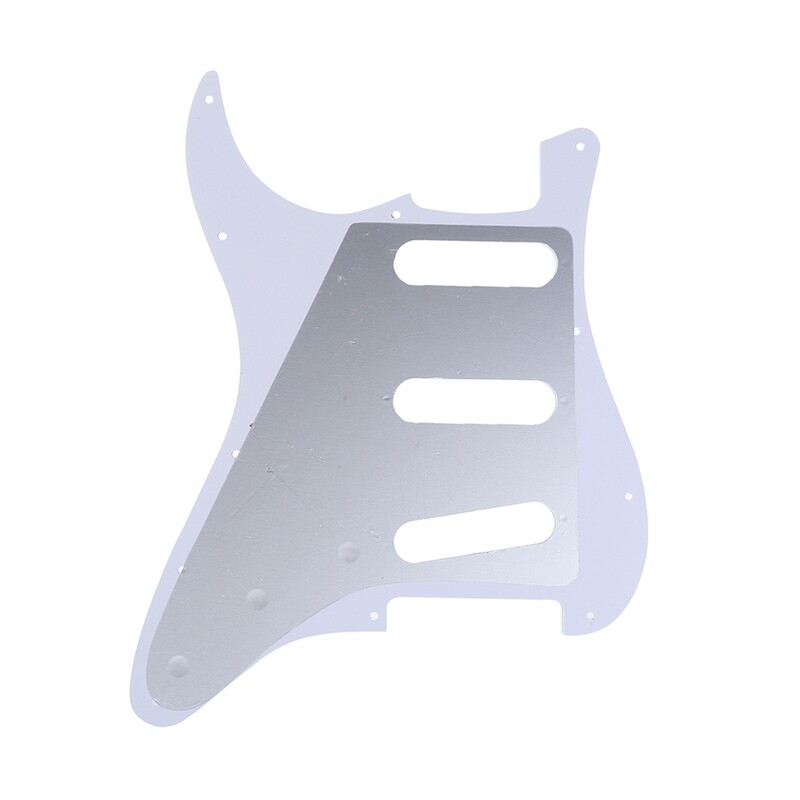 Brio SSS Strat® Pickguard 11-Hole 62 Vintage Style American Stratocaster 62, 4 Ply White Pearloid