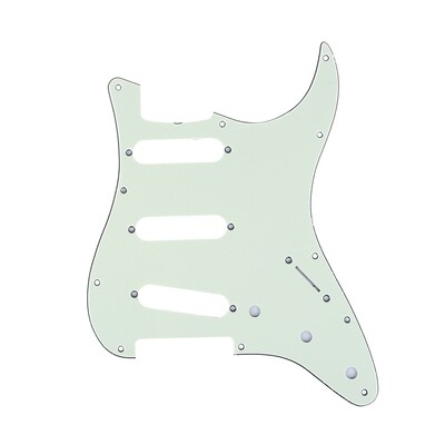 Brio SSS Strat® Pickguard 11-Hole 62 Vintage Style American Stratocaster 62, 3 Ply Mint Green