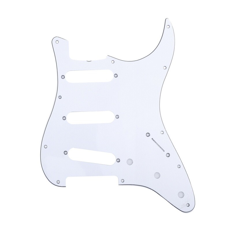 Brio SSS Strat® Pickguard 11-Hole 62 Vintage Style American Stratocaster 62, 3 Ply White