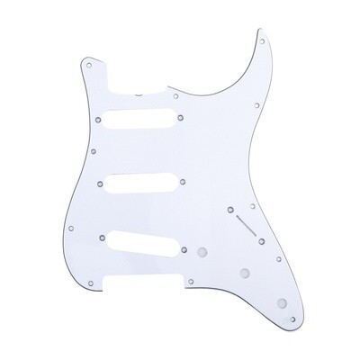 Brio SSS Strat® Pickguard 11-Hole 62 Vintage Style American Stratocaster 62, 3 Ply White