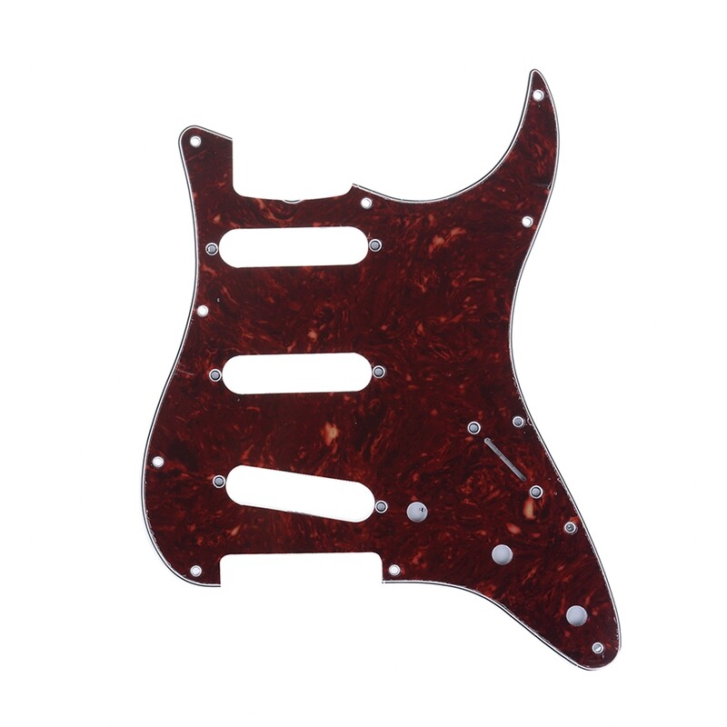 Brio SSS Strat® Pickguard 11-Hole 62 Vintage Style American Stratocaster 62, 4 Ply Vintage Tortoise