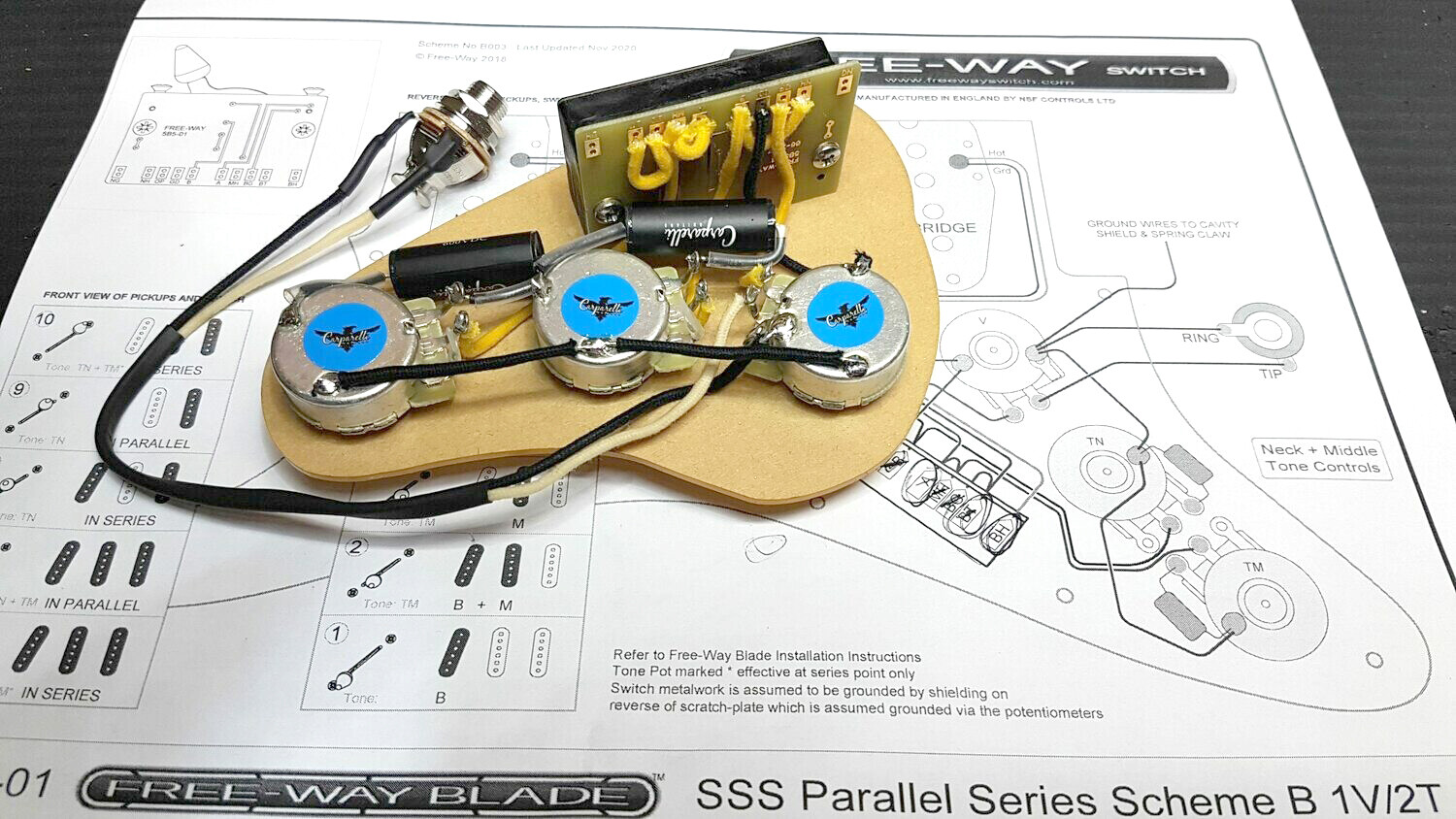 Carparelli - 5B5-01 FREEWAY SWITCH LOADED PRE-WIRED SSS Parallel
