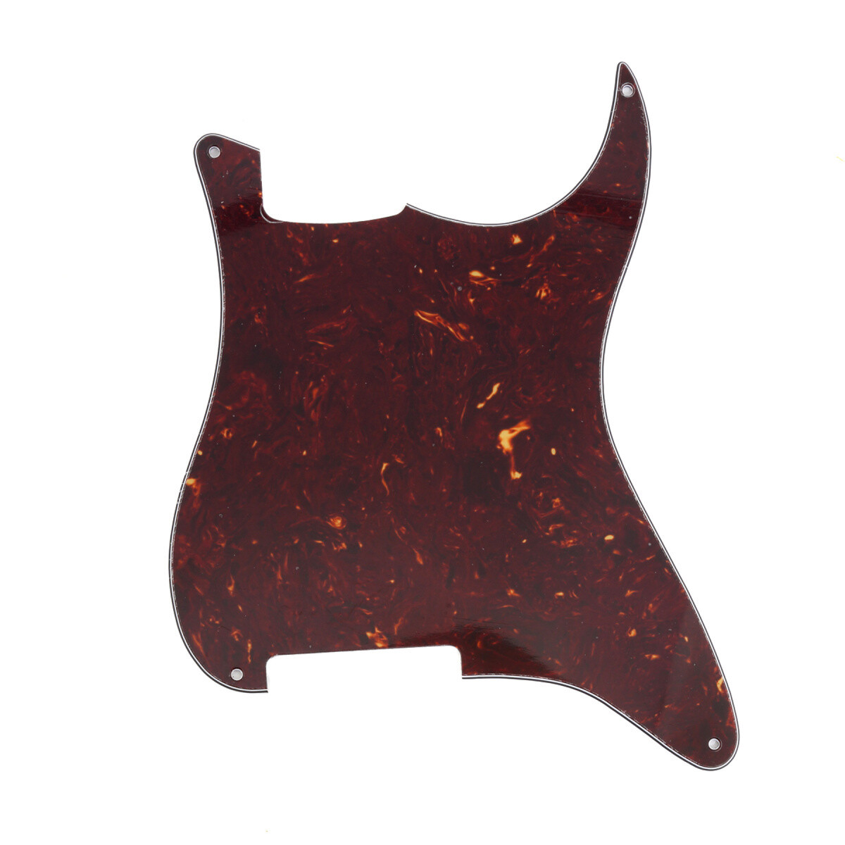 Brio Blank 4 hole outline pickguard for Strat®, 4 Ply Brown Tortoise