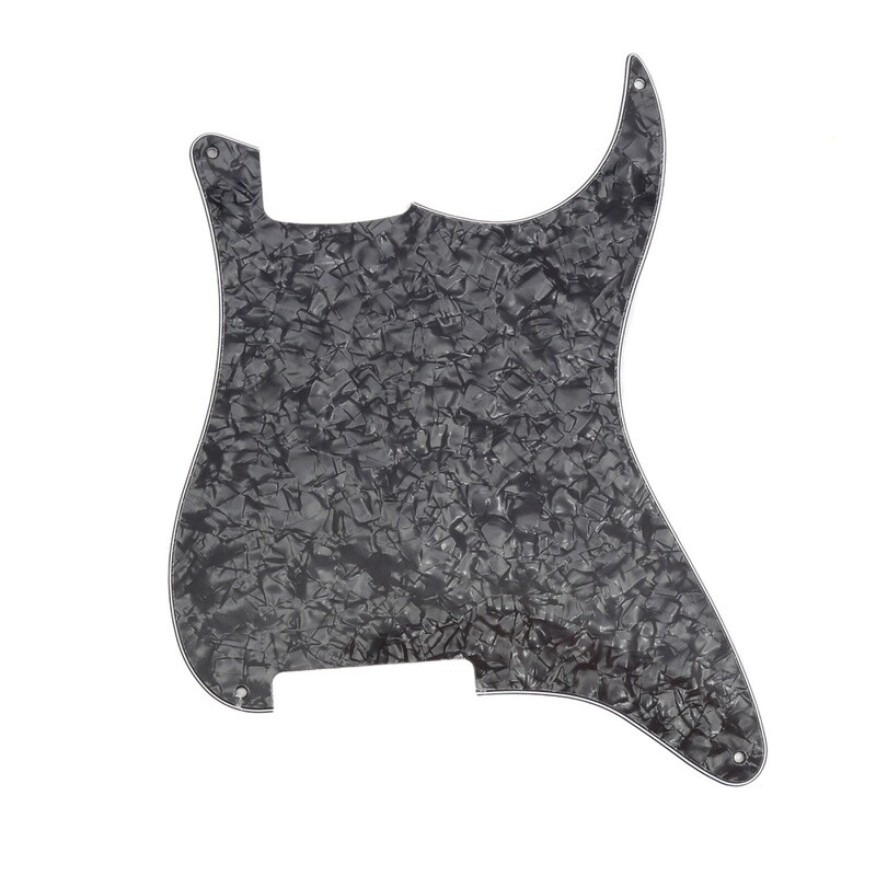 Brio Blank 4 hole outline pickguard for Strat®, 4 Ply Pearloid Black