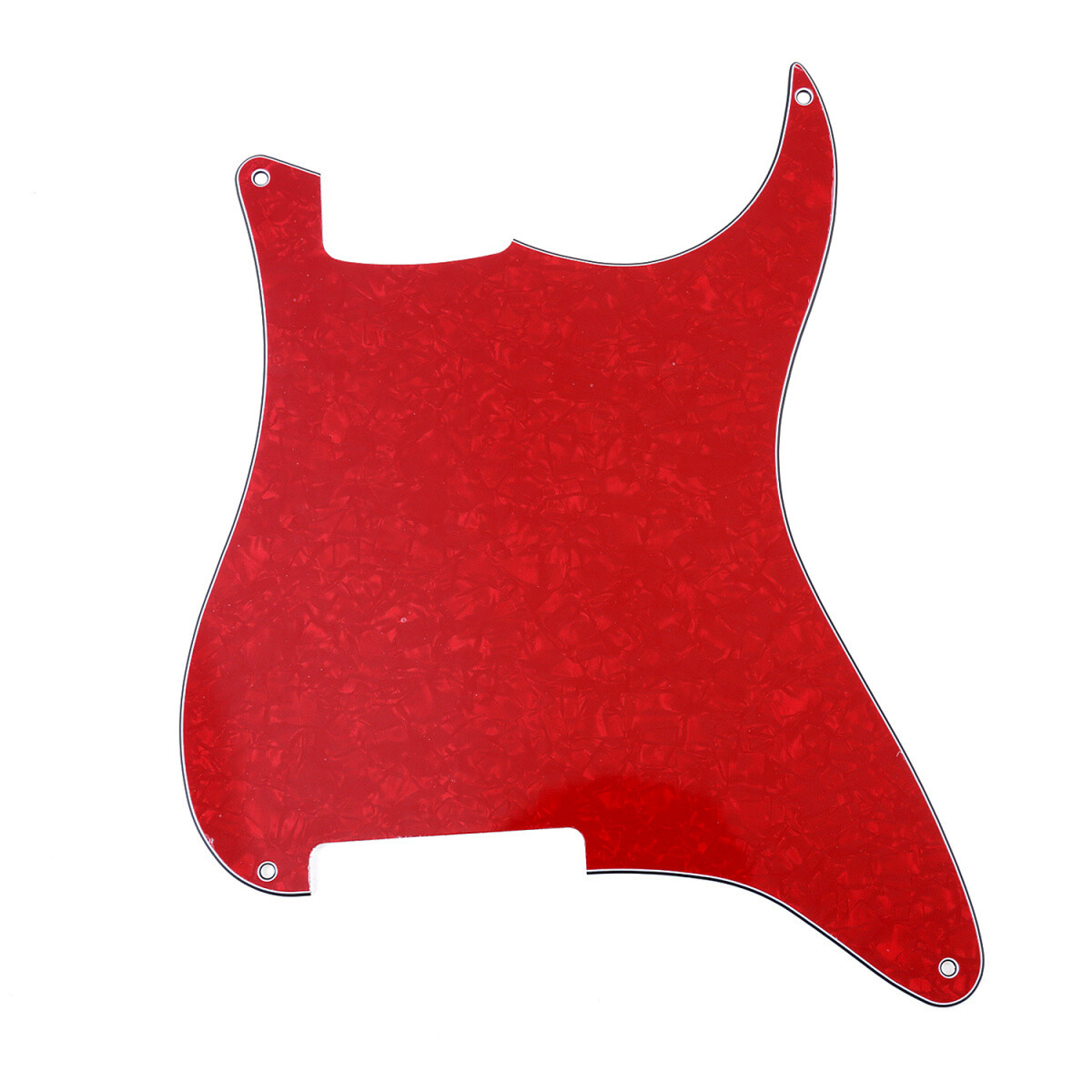 Brio Blank 4 hole outline pickguard for Strat®, 4 Ply Pearloid Red