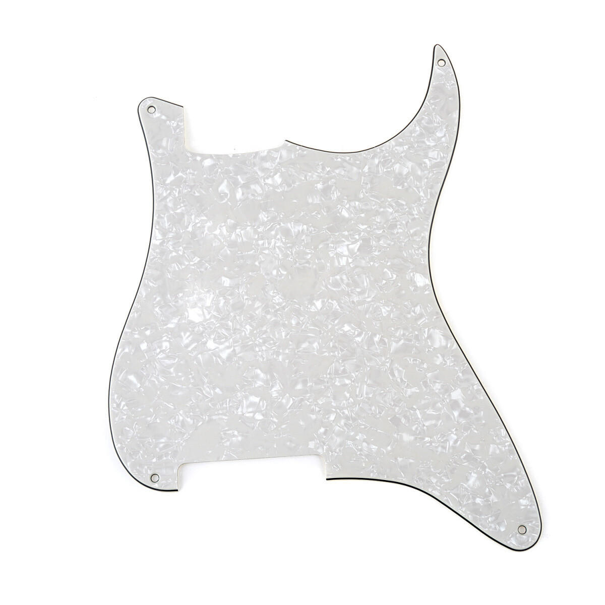 Brio Blank 4 hole outline pickguard for Strat®, 4 Ply Pearloid Parchment (Aged White)