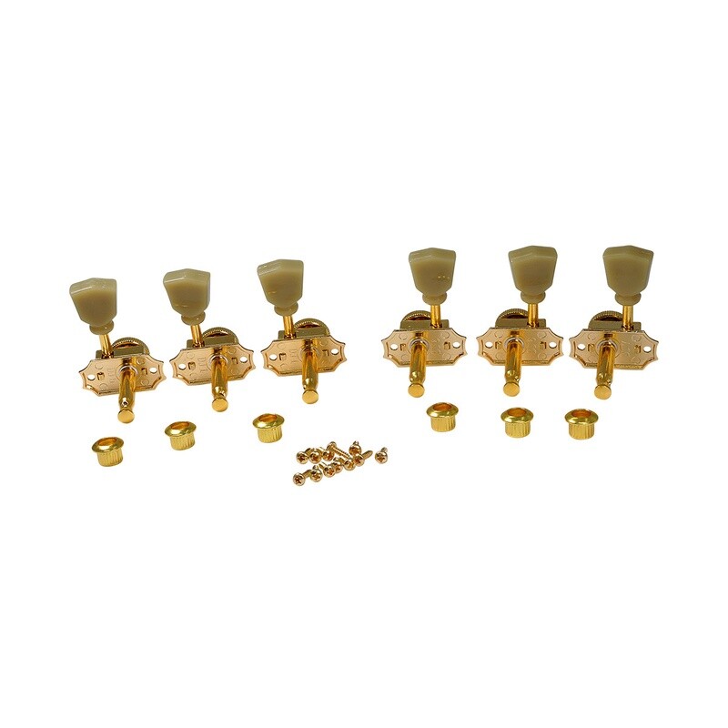 3 x 3 Pro Vintage Hybrid Style Keystone Button Gold - Green Button