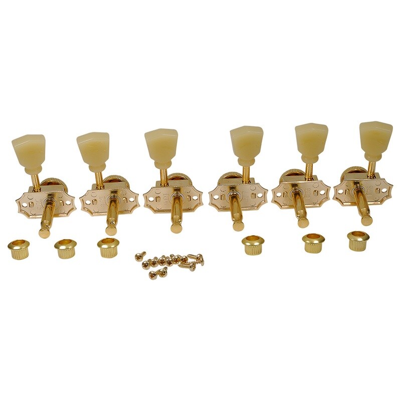 3 x 3 Pro Vintage Hybrid Style Keystone Button Gold - Cream Button