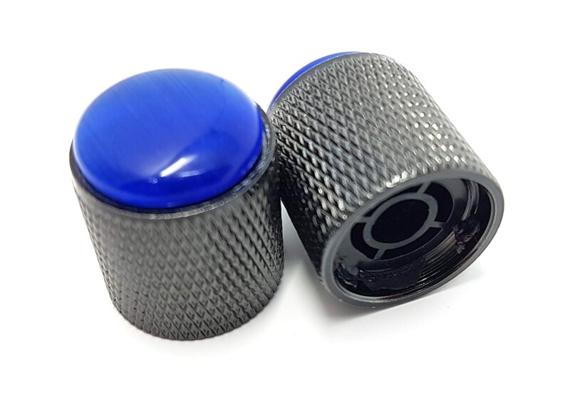 Brio Gem Knob Black w Blue Stone - Metric