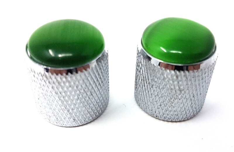 Brio Gem Knob Chrome w Green Stone - Metric