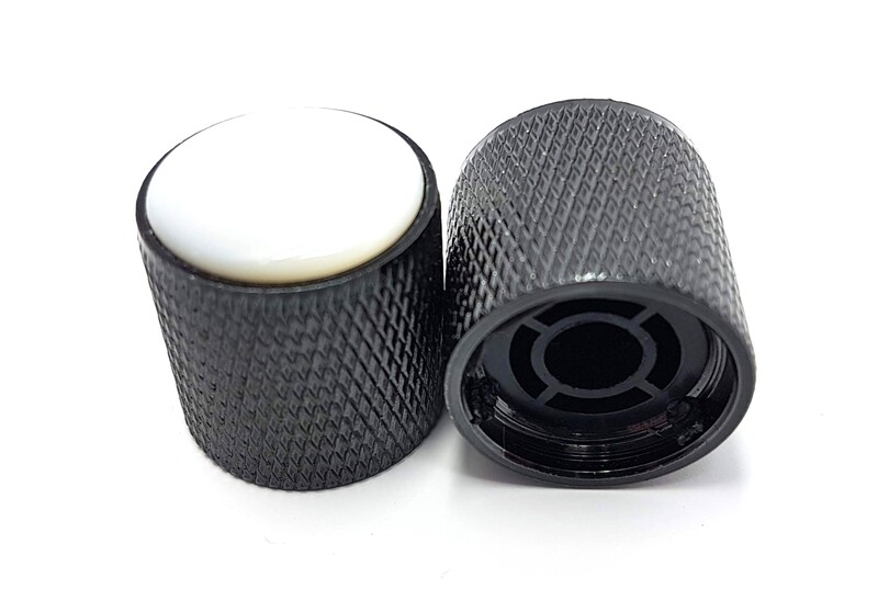 Brio Gem Knob Black w White Pearl Stone - Metric