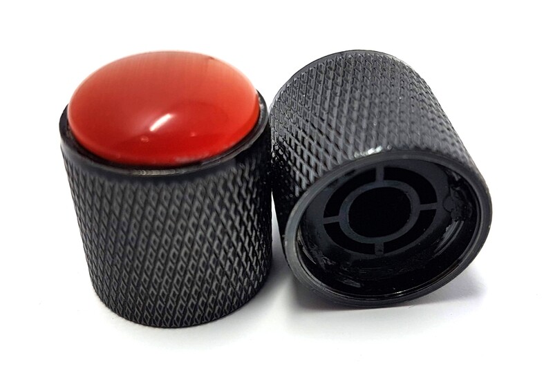 Brio Gem Knob Black w Red Stone - Metric