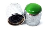 Brio Gem Knob Chrome w Green Stone - Metric